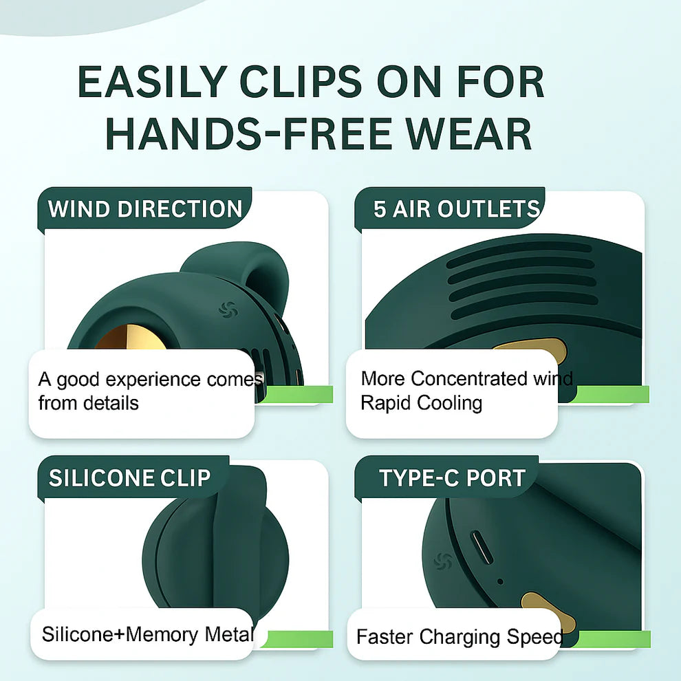 Hands-Free Adjustable Airflow – Stay Cool Anywhere