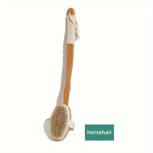 Back Cleaning Sponge Brush with Long Wooden Handle and Soft Bristles