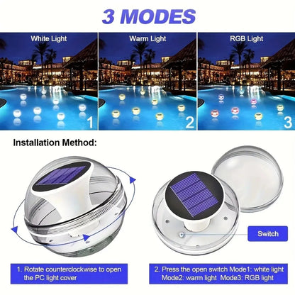Solar LED Floating Ball Light | RGB Color Changing | Waterproof IP65 | 10 cm