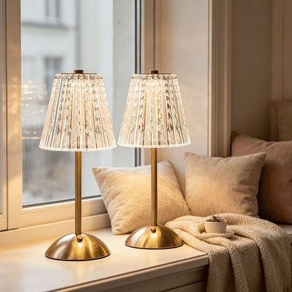 Rechargeable Golden Table Lamp for Stylish Ambient Illumination