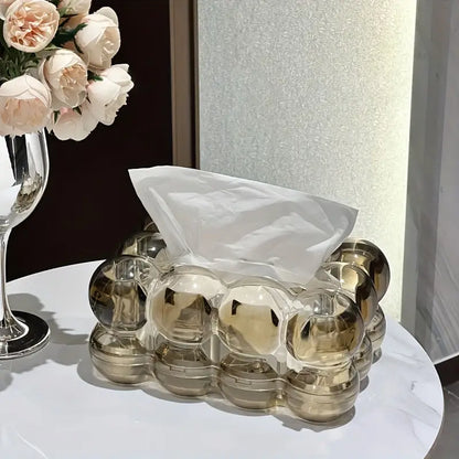 Modern Elegant Tissue Box Cover with Sculptural Design