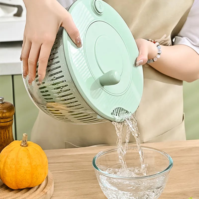 Versatile Salad Spinner with Multi-Cutting Inserts for Effortless Meal Prep