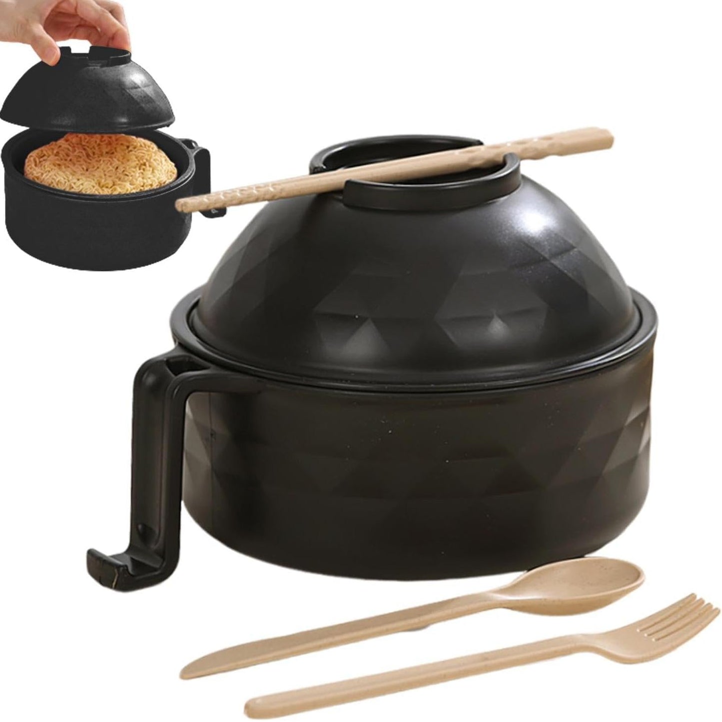 Convenient 1200ml Microwave Noodle Bowl with Strainer