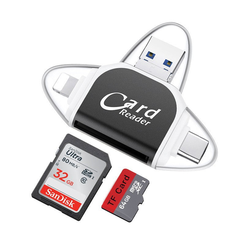 Universal Multiport SD and TF Card Reader – 4-in-1 Adapter