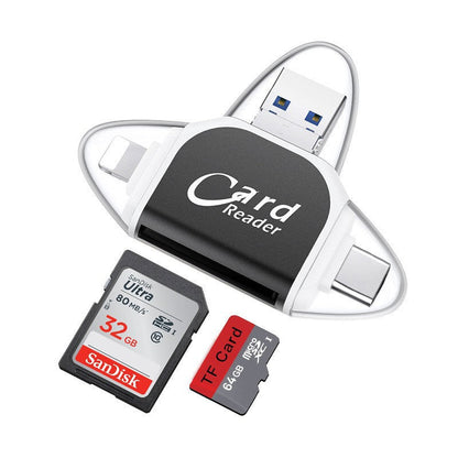 Universal Multiport SD and TF Card Reader – 4-in-1 Adapter