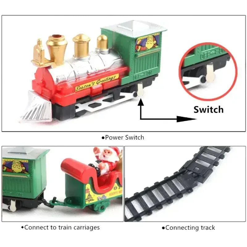 Christmas Train Set with Tracks & Locomotive | Kids Train for Tree Decoration | Creative Gift for Children Ages 3 and Up