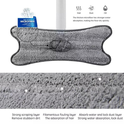 Versatile 360° Rotating Flat Mop with Extended Handle