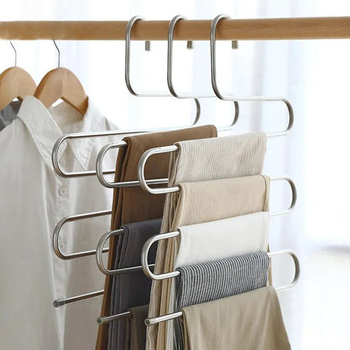 Clothes Hanger with 5 Layers in Stainless Steel