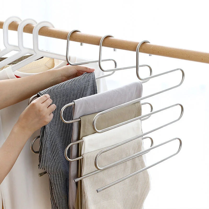 Clothes Hanger with 5 Layers in Stainless Steel