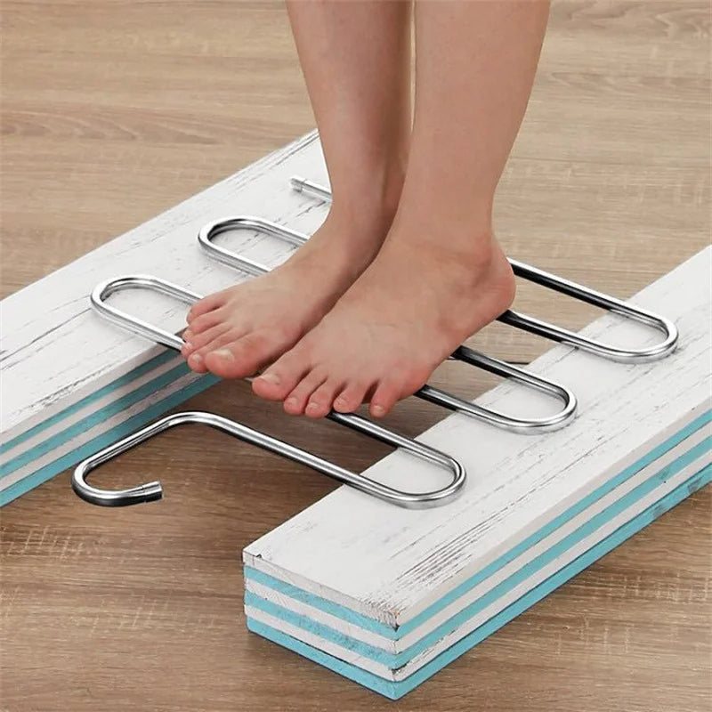 Clothes Hanger with 5 Layers in Stainless Steel