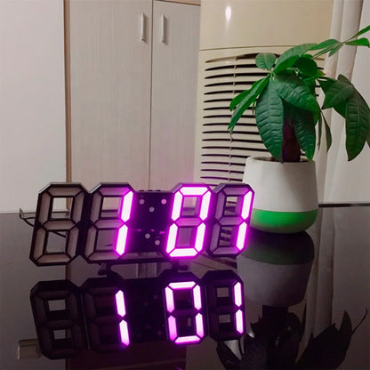 Dimmable Digital Display 3D Wall Clock with LED Lights