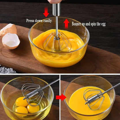 Semi-Automatic Twist Egg Whisk for Easy Mixing