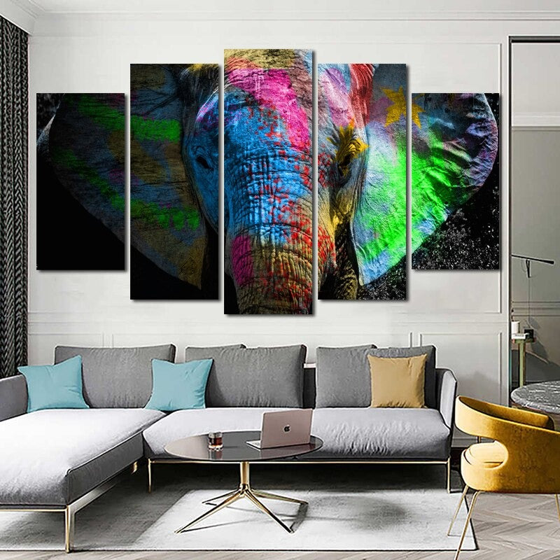 5-Piece Canvas Set Featuring Lively Wildlife Artwork