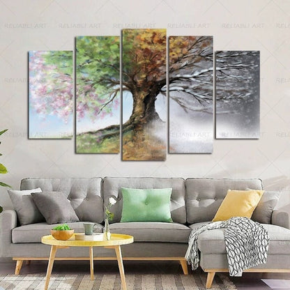 5-Piece Modular Holiday Tree Wall Art for Cheerful Decor