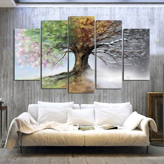 5-Piece Modular Holiday Tree Wall Art for Cheerful Decor
