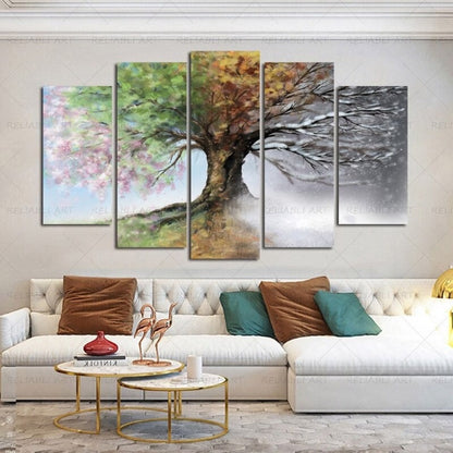 5-Piece Modular Holiday Tree Wall Art for Cheerful Decor