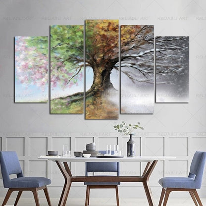 5-Piece Modular Holiday Tree Wall Art for Cheerful Decor