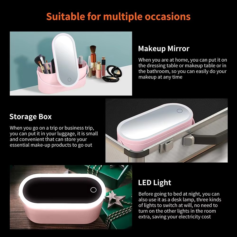 Travel-Ready Glamour Organizer with Perfect Lighting