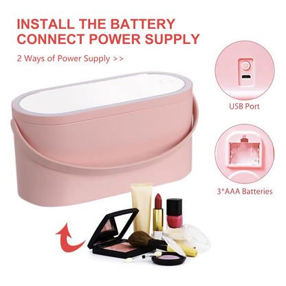Travel-Ready Glamour Organizer with Perfect Lighting