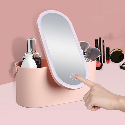 Travel-Ready Glamour Organizer with Perfect Lighting