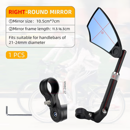Enhanced Visibility Cycling Mirror - 180° View