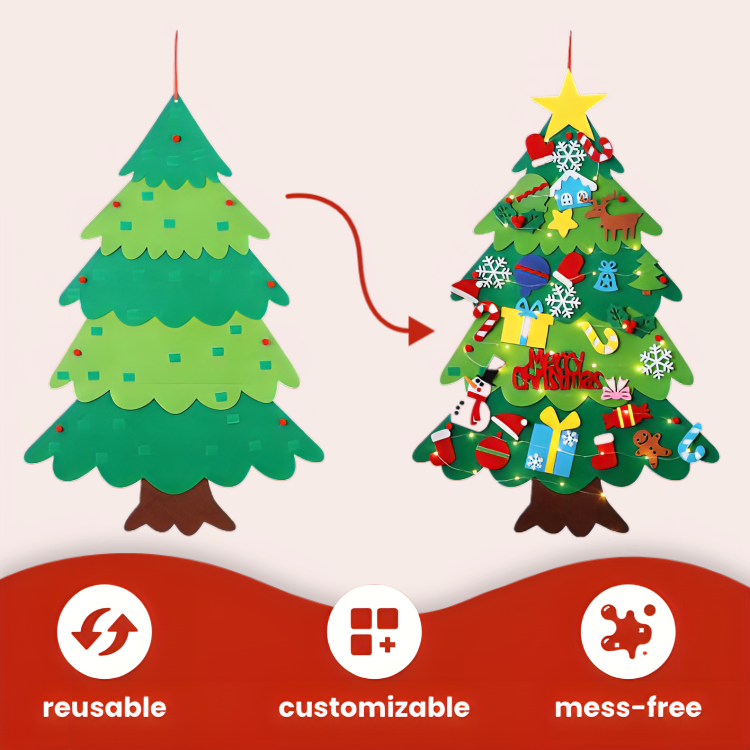 Festive Felt Christmas Tree for Kids - Creative Holiday Fun