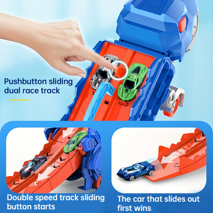 Dino Express Truck with Foldable Slide for Playtime Fun