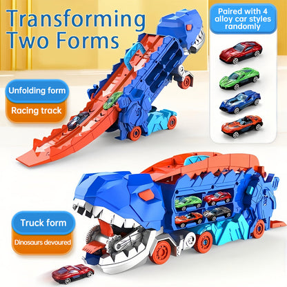 Dino Express Truck with Foldable Slide for Playtime Fun
