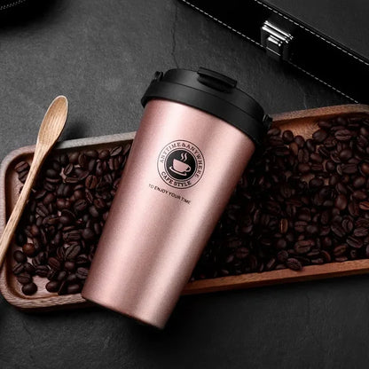 Stainless Steel Travel Mug 500 ml with Slide Lid – Warm and Cold Insulation
