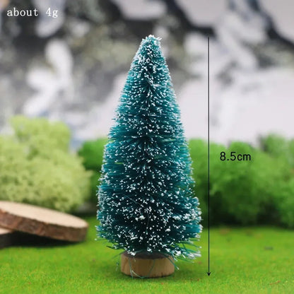 Mini Christmas Tree on Sisal Base - Decorated Cedar and Pine with Beads and Star - Table Decoration & Figurine 4.5–13 cm