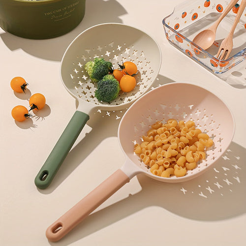 Stainless Steel Kitchen Strainer with Ergonomic Handle - Durable & Versatile for Pasta, Vegetables, Sauces & Baking Ingredients