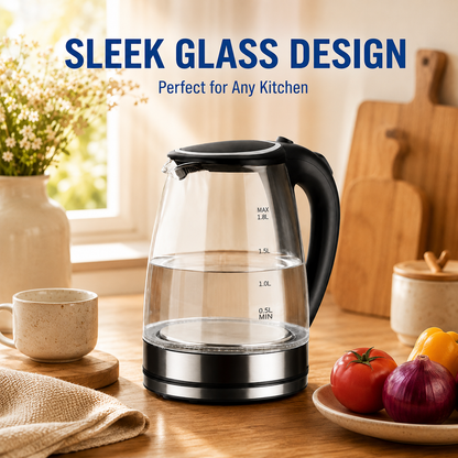 LED Illuminated Electric Glass Kettle - 1.8 Liters