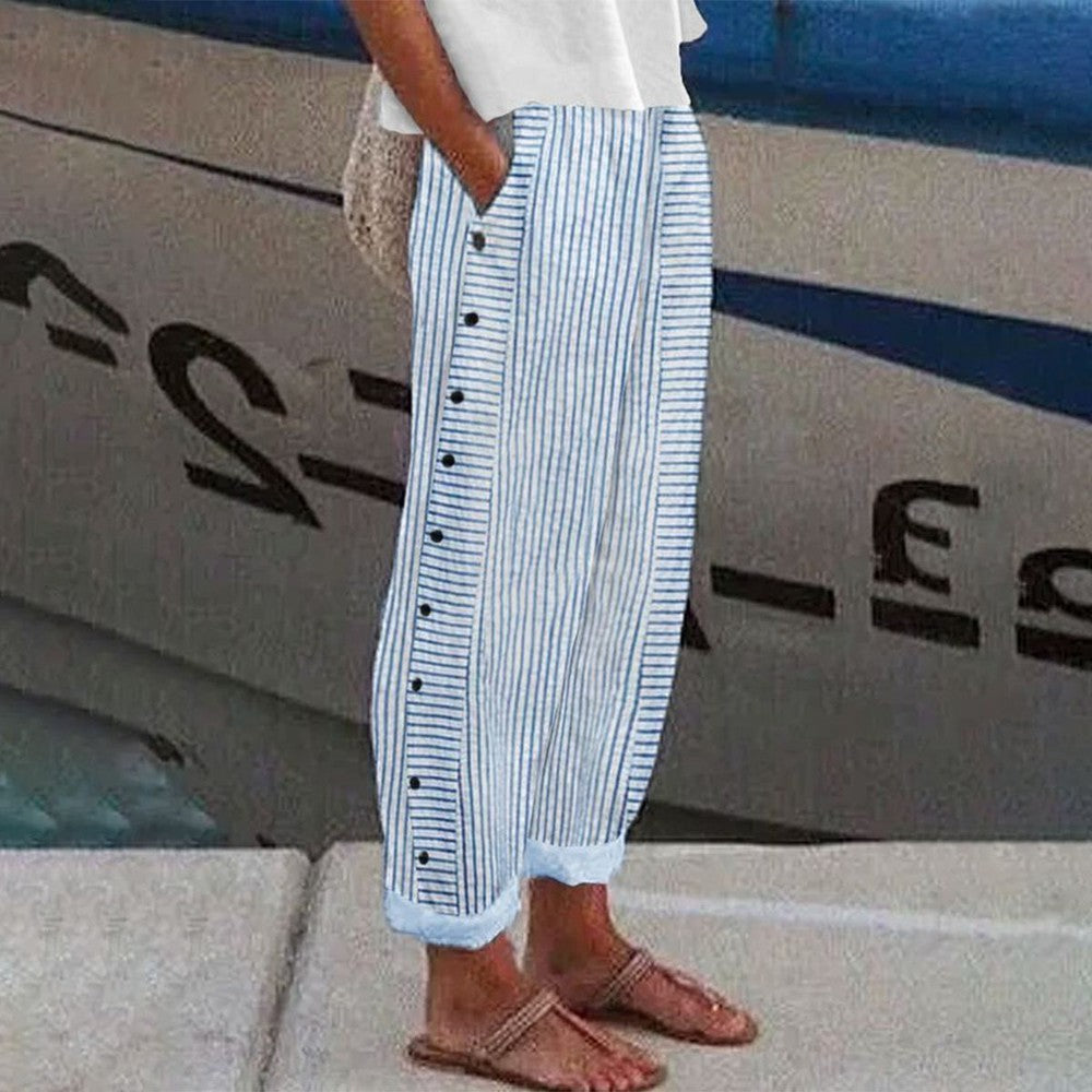 Pants with Soft Lines and Side Pockets