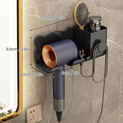Wall-Mounted Holder for Hair Dryer in Bathroom