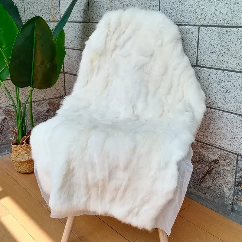 Natural Handmade Rabbit Fur | Soft and Authentic | 100x50 cm