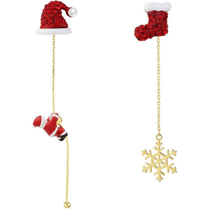 Festive Santa Claus Drop Earrings for Holiday Cheer