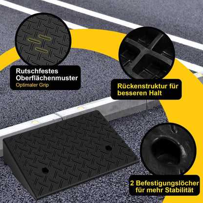 Rubber Access Ramp Set of 2 for Curbs - 3 Ton Capacity