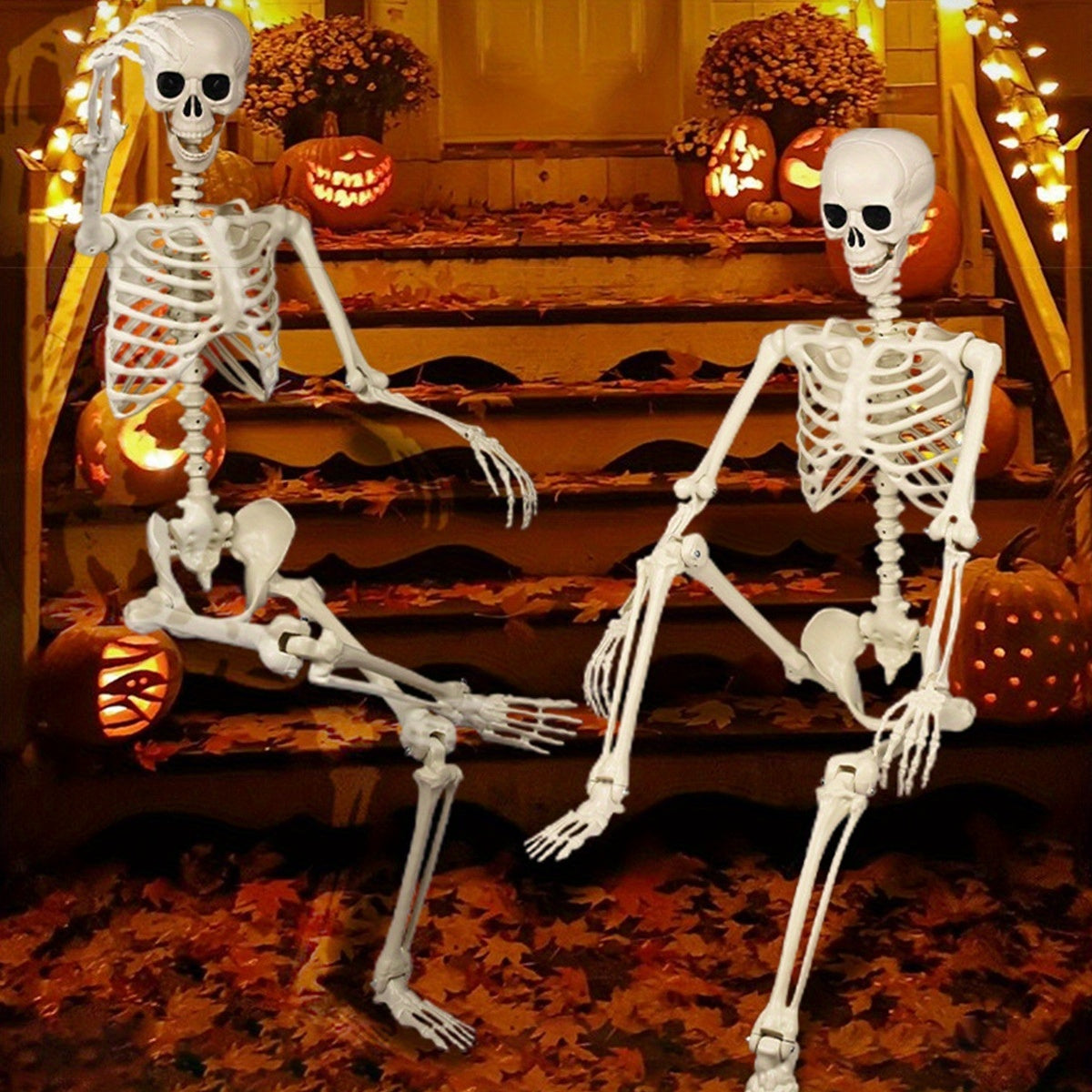 Posable 5.5 Ft Skeleton Decoration for Outdoor Spooky Display