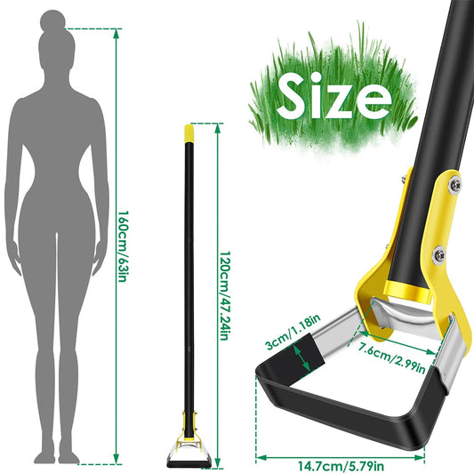 Garden Hoe | Triangular Weeder in Stainless Steel | Ergonomic Stirrup Hoe with 120–160 cm Handle