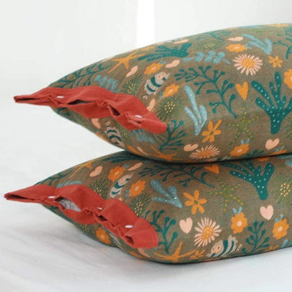 Luxurious Cotton Pillowcases with Reversible Floral Design