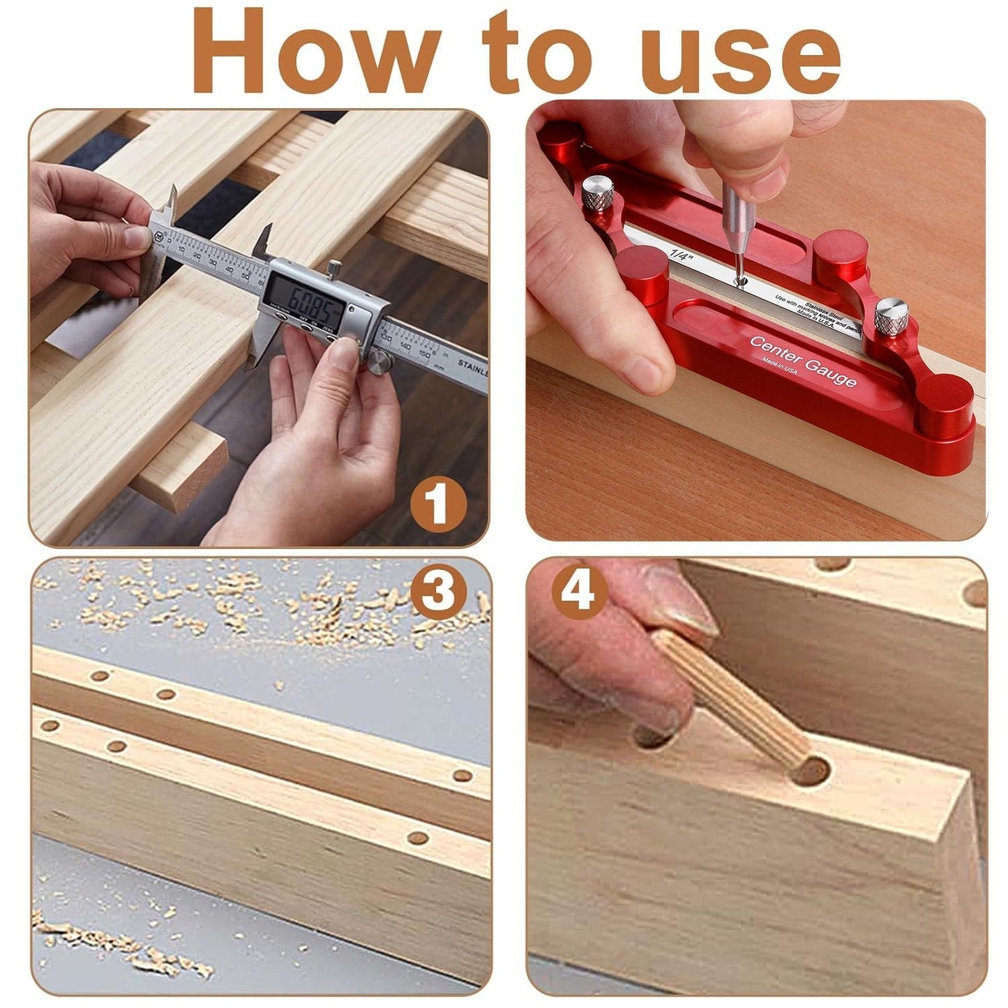 Precision Wood Marking Tool | Stainless Steel Centering Aid