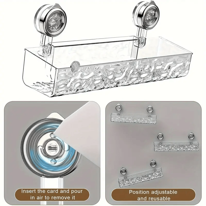 Suction-Cup Shower Organizer for Easy Bathroom Storage