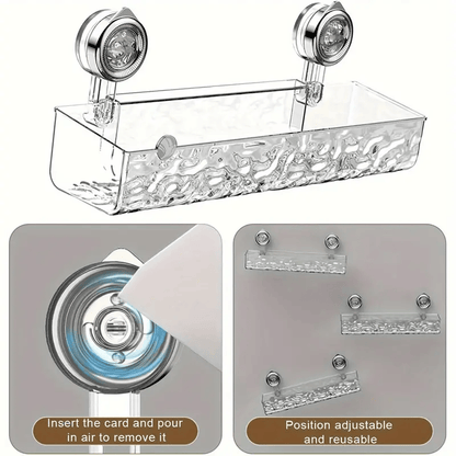 Suction-Cup Shower Organizer for Easy Bathroom Storage