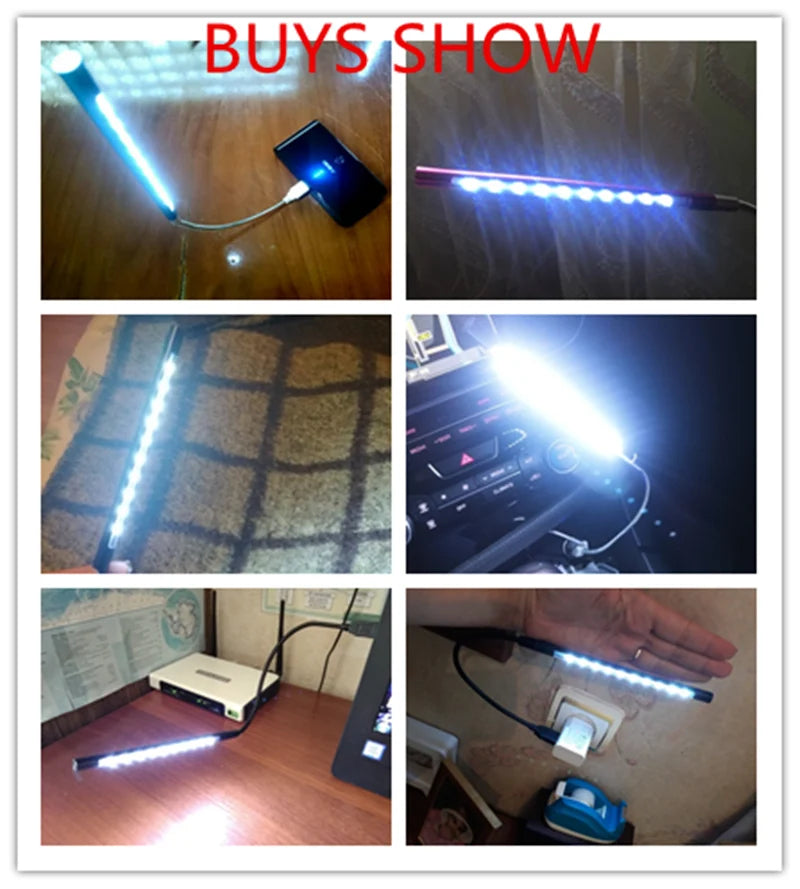 Flexible Neck LED Reading Light with 10 LEDs – USB Compact Lamp for Laptops, Power Banks & PCs