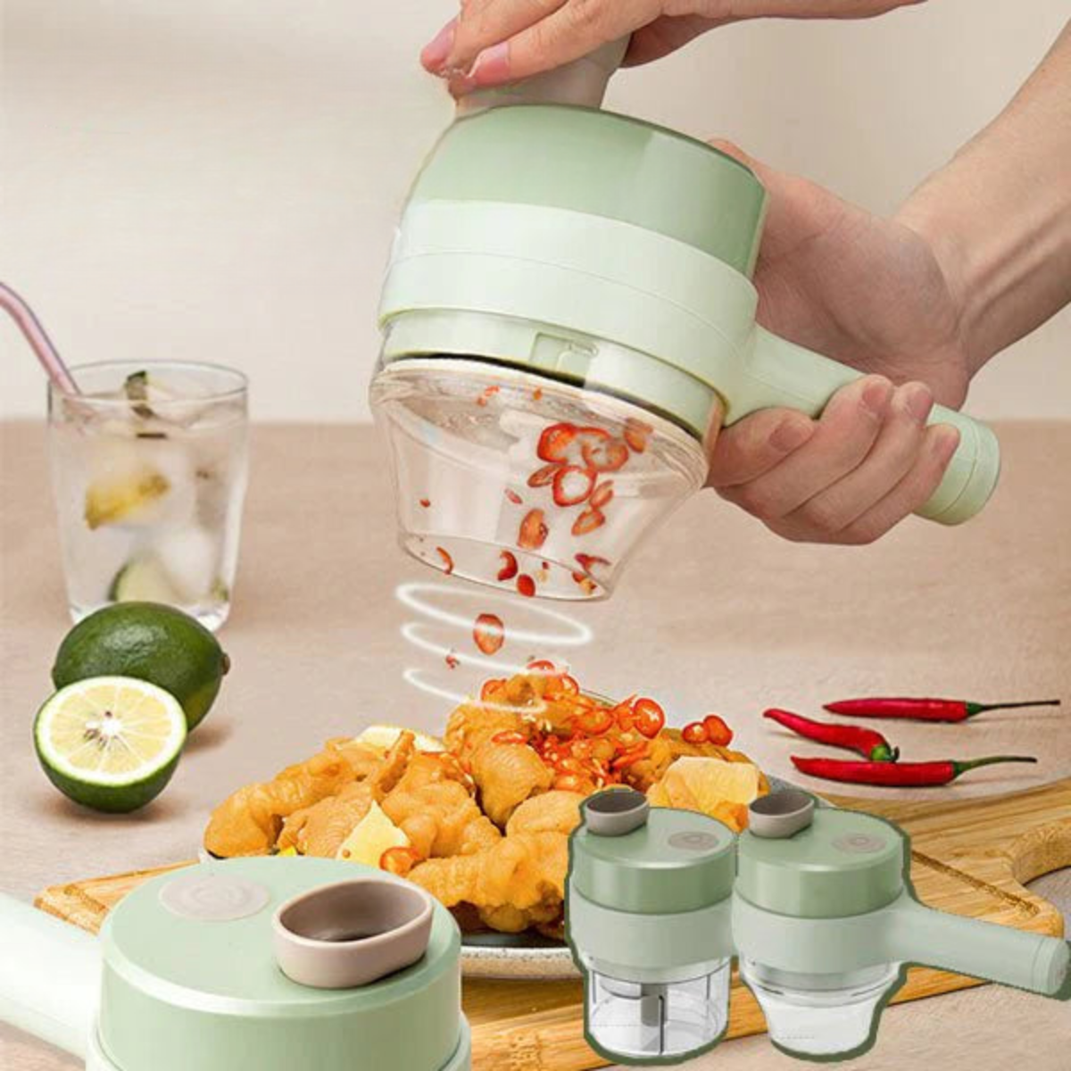 4-in-1 Kitchen Gadget for Quick Chopping and Food Preparation