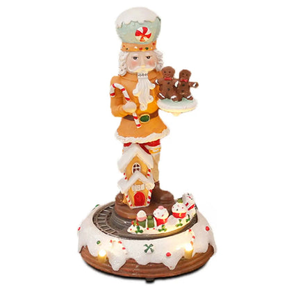 Animated Nutcracker with LED Lights and Music – Handcrafted Christmas Decor