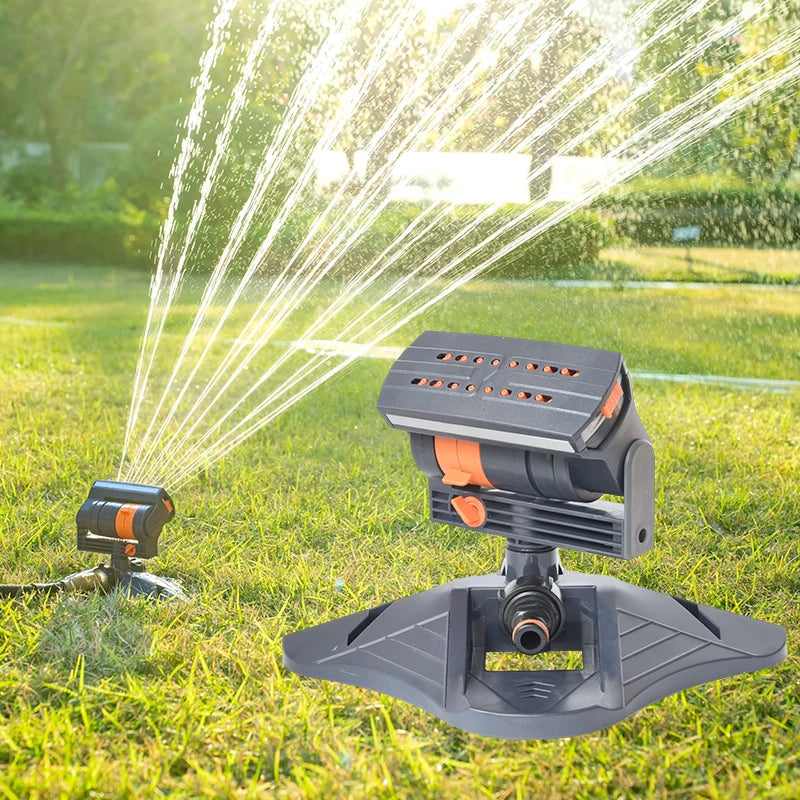 Oscillating Metal Head Lawn Sprinkler with Adjustable Range – 16 Nozzles for Garden and Grass Irrigation