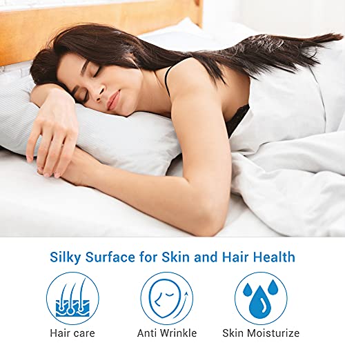 Cooling Pillowcase Set of 2 – Silky White Stripe Design, Q-Max 0.3 Technology