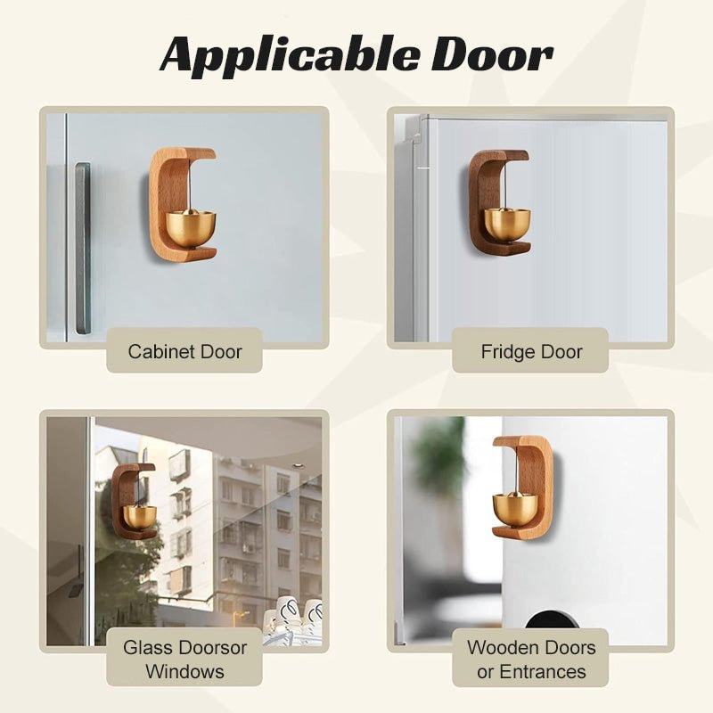 Wooden Magnetic Door Chime with Gentle Melody | Easy Install