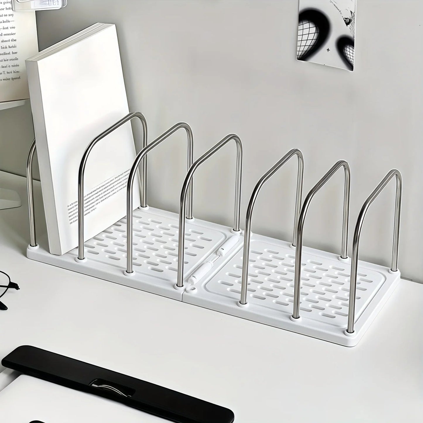 Modern Office Organizer for Desk | Vertical File and Book Holder | Minimalist Design | Plastic